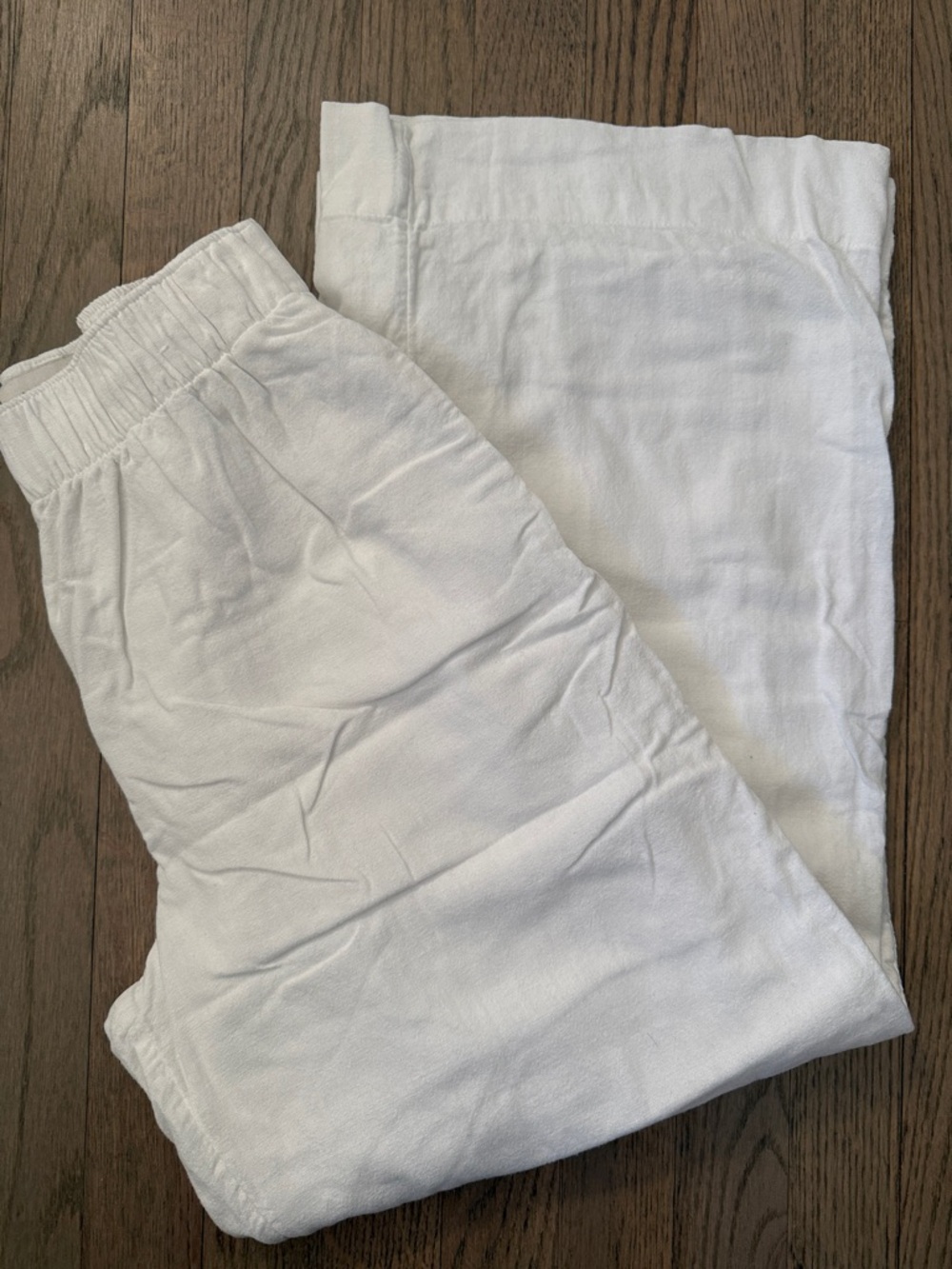 Abercrombie white linen trousers